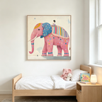 ELEPHANT DREAMS: Whimsical Pink Elephant And Child Canvas