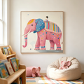ELEPHANT DREAMS: Whimsical Pink Elephant And Child Canvas