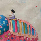 ELEPHANT DREAMS: Whimsical Pink Elephant And Child Canvas