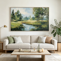 EMERALD SANCTUARY: Green River Meadow Landscape Wall Art