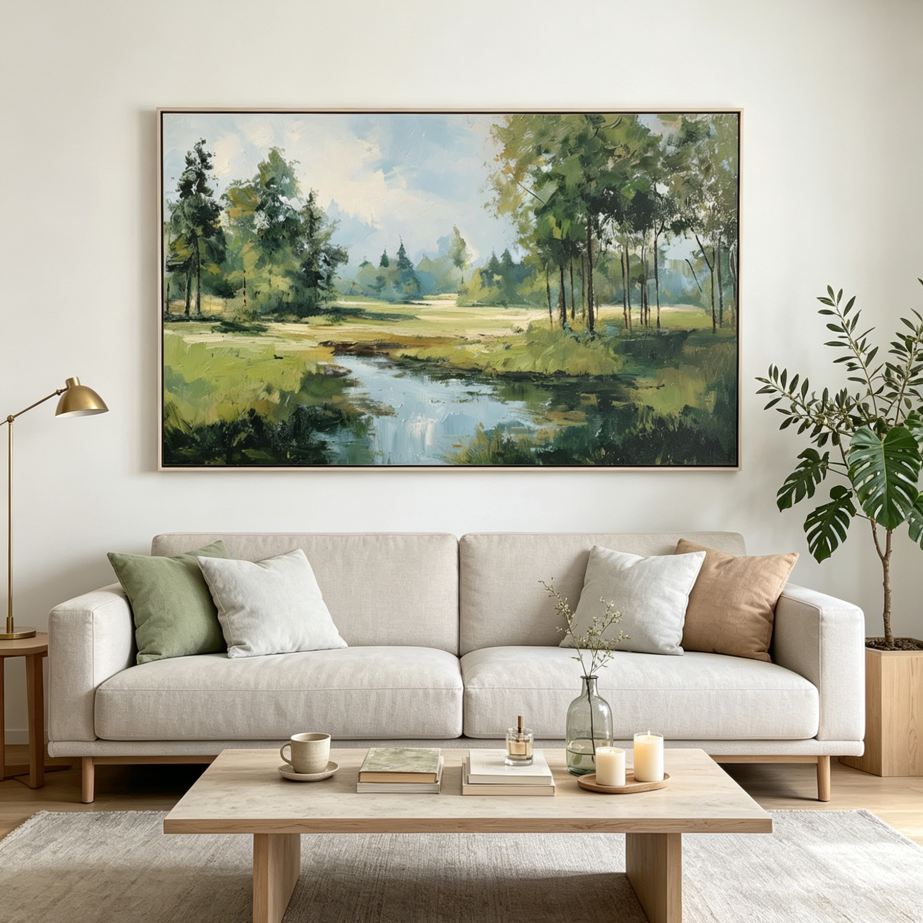 EMERALD SANCTUARY: Green River Meadow Landscape Wall Art