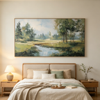 EMERALD SANCTUARY: Green River Meadow Landscape Wall Art