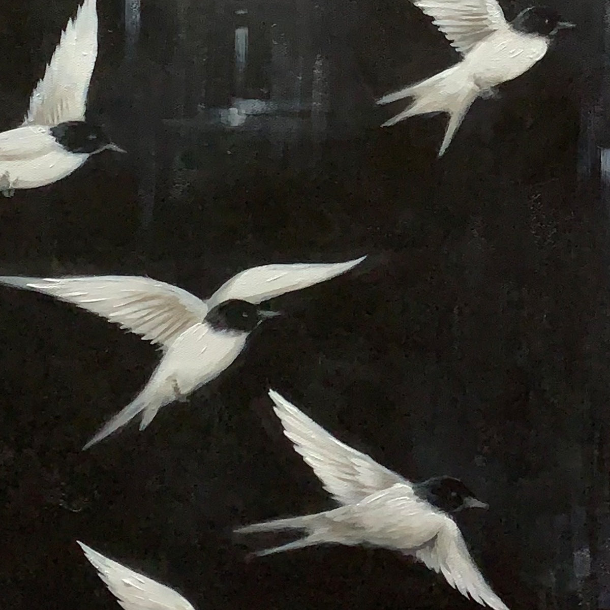 FLIGHT: Minimalist Birds in Motion Oil Painting Tranquil Balance