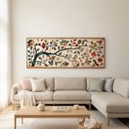 FLOWERING BRANCH TAPESTRY PANORAMIC: Soft Floral Branch Vintage Canvas