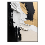 FLOWING: Black and Gold Abstract Textured Wall Art