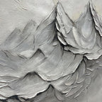 FROZEN PEAKS: Textured Impasto Snowy Mountains Quiet Grandeur Canvas