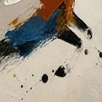 GALLOPING SPIRIT: Black Caramel Blue Abstract Horse  Minimalist Canvas