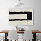 GATEWAY: Bold Black Form Heavily Textured White Square Minimalist Canvas