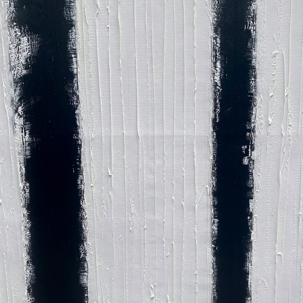 Contrast: Original Abstract Geometric Oil Painting - Black, White, Beige Wall Art Decor
