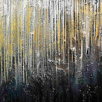 GOLDEN CASCADE: Large Textured Abstract Gold and Black Painting