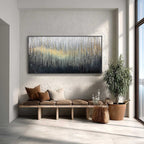 GOLDEN CASCADE: Large Textured Abstract Impasto Painting with Gold and Silver