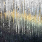 GOLDEN CASCADE: Large Textured Abstract Impasto Painting with Gold and Silver
