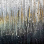 GOLDEN CASCADE: Large Textured Abstract Impasto Painting with Gold and Silver