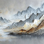 GOLDEN SERENITY: Textured Impasto Mountain Valley Landscape Painting