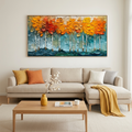GOLDEN ASPEN: Impasto Aspen Forest Golden Autumn Textured Canvas
