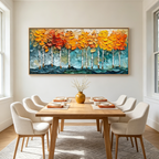 GOLDEN ASPEN: Impasto Aspen Forest Golden Autumn Textured Canvas