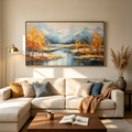 GOLDEN AUTUMN VALLEY: Serene Valley Landscape Canvas