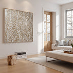 GOLDEN BOTANICALS: Textured Impasto Gold Leaf White Botanicals Canvas