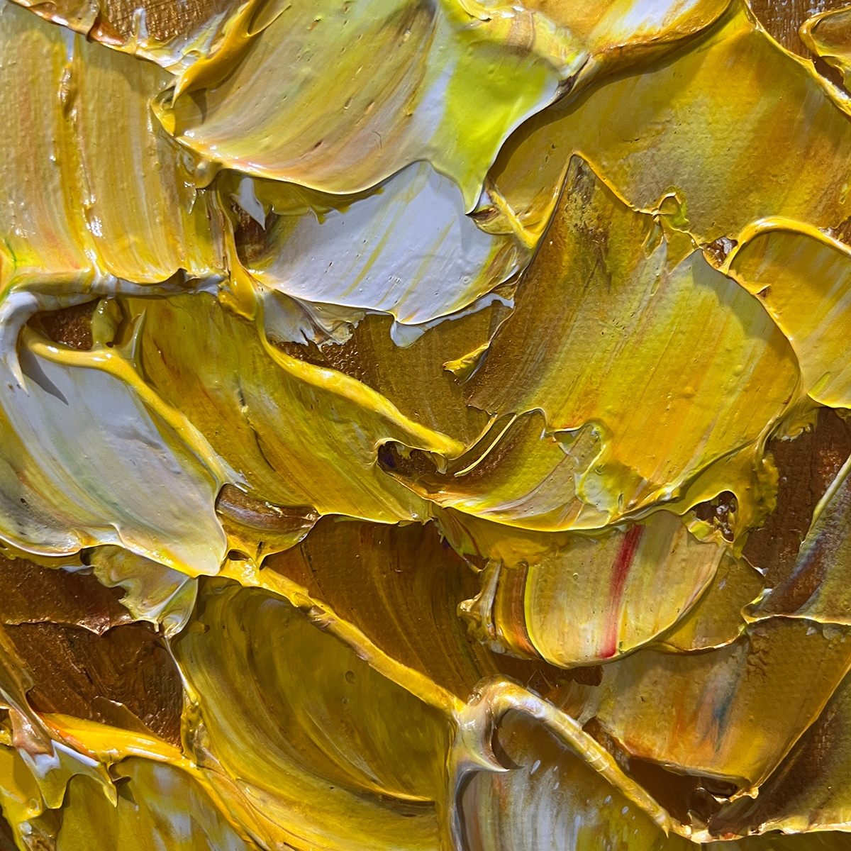 GOLDEN HARVEST: Textured Impasto Radiant Golden Tree Canvas