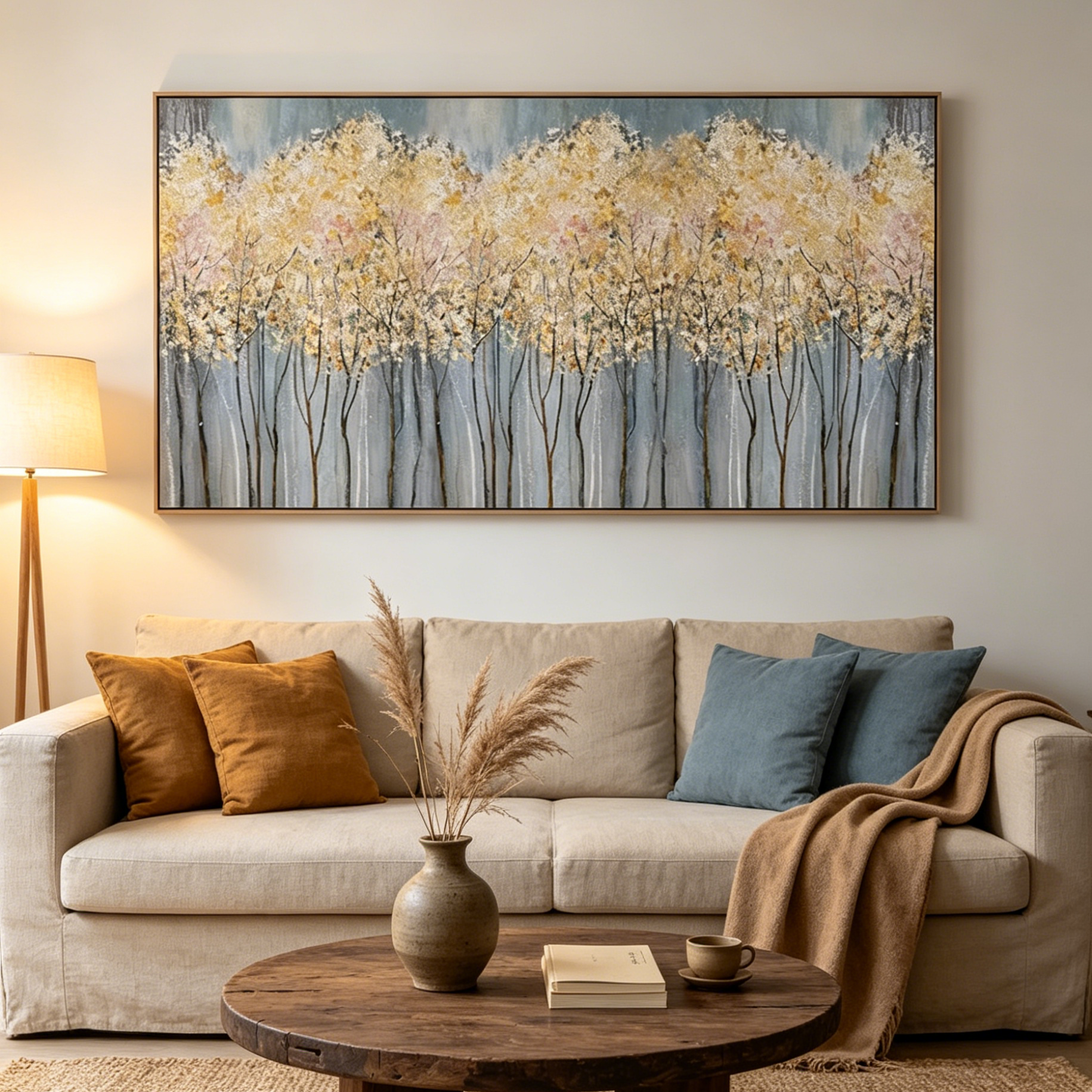 GOLDEN HAZE: Sun Drenched Forest Canvas