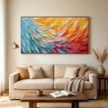 GOLDEN WAVES: Impasto Warm Gold Flowing Movement Canvas