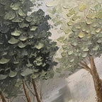GREEN TREEN: Palette Knife Green Tree Impasto Textured Canvas