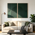 GREEN ARCHES : Raised Impasto Arches Deep Green Canvas Set of 2