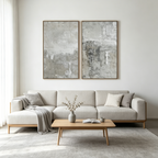GREY ABSTRACT: Layered Greys Textured Surface Canvas Set Of 2