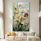 GARDEN SERENADE: 3D Impasto Sun Kissed Meadow Canvas