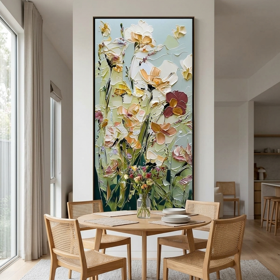GARDEN SERENADE: 3D Impasto Sun Kissed Meadow Canvas