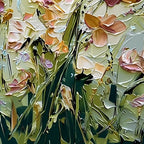 Garden Serenade Impasto Floral Painting | Textured Oil Wall Art
