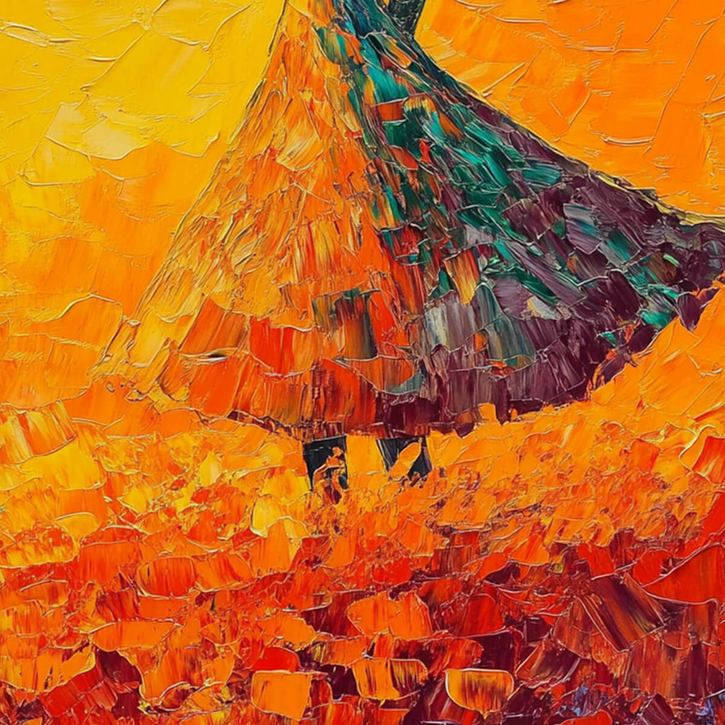 GOLDEN HOUR GRACE: Impasto Woman Wall Art Textured Canvas
