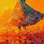 GOLDEN HOUR GRACE: Impasto Woman Wall Art Textured Canvas