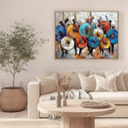 HARMONY IN HUES: Textured Palette Knife Painting of Musicians