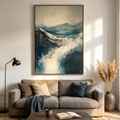 HIGHLAND MIST: Atmospheric Irish Countryside Blues Browns And White Canvas