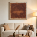 HORIZON: Textured Minimalist Earthy Brown Single Defining Line Canvas