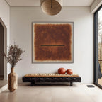 HORIZON: Textured Minimalist Earthy Brown Single Defining Line Canvas