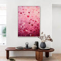 Heart Rain: Textured Impasto Abstract Oil Painting Canvas Wall Art Love Decor
