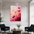 HEARTSCAPE: Pink Heart Wall Art Romantic Love Canvas Decor