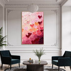HEARTSCAPE: Pink Heart Wall Art Romantic Love Canvas Decor
