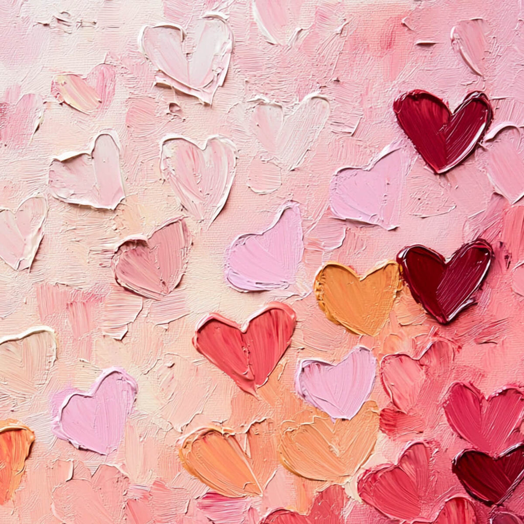 HEARTSCAPE: Pink Heart Wall Art Romantic Love Canvas Decor