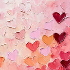 HEARTSCAPE: Pink Heart Wall Art Romantic Love Canvas Decor
