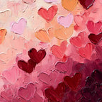 HEARTSCAPE: Pink Heart Wall Art Romantic Love Canvas Decor