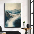 Highland Mist: Atmospheric Landscape Oil Painting on Canvas