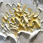 IVORY PETALS: Textured Impasto Peony Painting