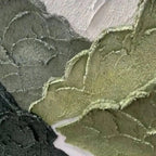 JADE PEAK: Green White Layered Mountain River Textured Minimalist Canvas