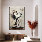 JOYFUL DAYDREAM: Expressive Pop Art Character Painting with Floral Accents
