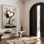 JOYFUL DAYDREAM: Expressive Pop Art Character Painting with Floral Accents