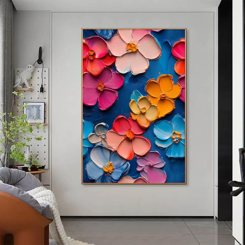 JEWEL GARDEN: Rich Impasto Flower Garden Oil Painting