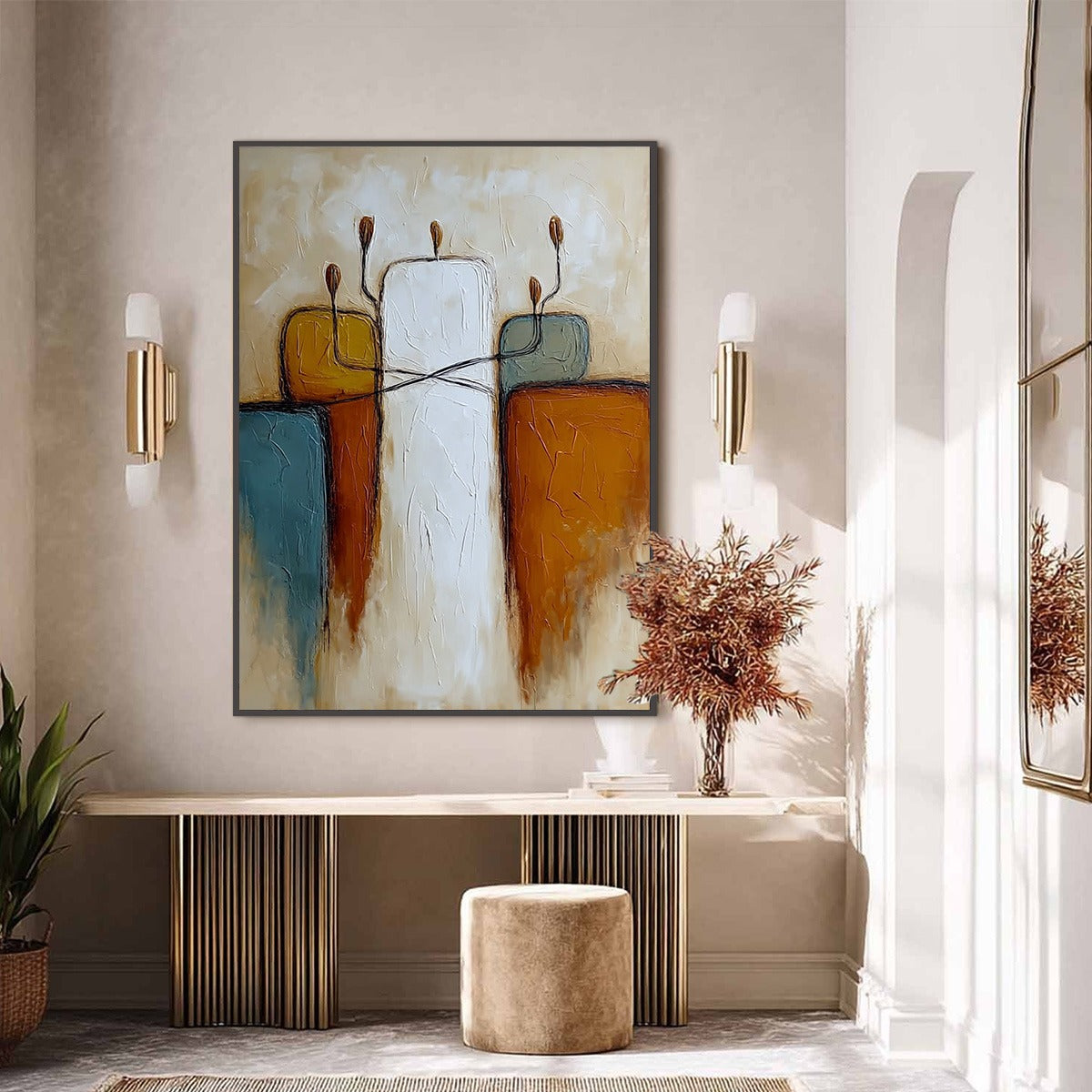 KINDRED: Textured Abstract Figurative Painting of Unity
